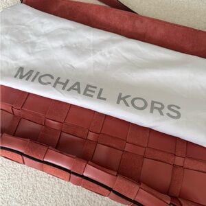 Michael Kors Red Leather Tote with Tassels
